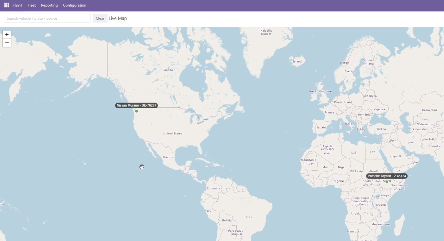 ERPFlows Fleet Traccar live map screenshot